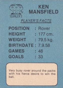 1981 Scanlens VFL #89 Ken Mansfield Back